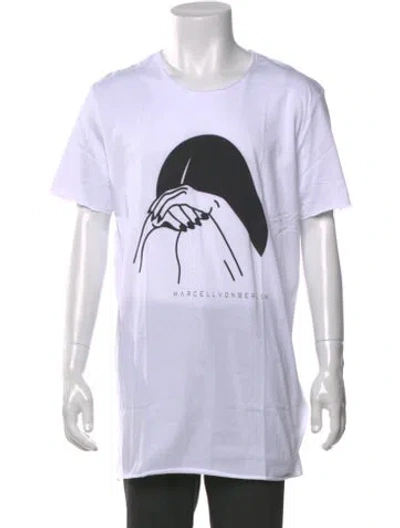 Pre-owned Marcell Von Berlin Graphic Print Crew Neck T-shirt In White