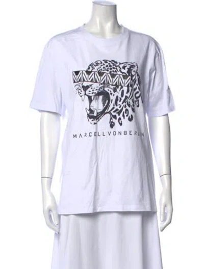 Pre-owned Marcell Von Berlin Graphic Print Crew Neck T-shirt In White