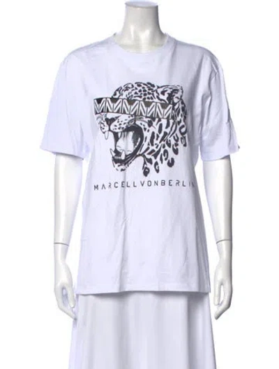 Pre-owned Marcell Von Berlin Graphic Print Crew Neck T-shirt In White