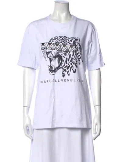 Pre-owned Marcell Von Berlin Graphic Print Crew Neck T-shirt In White