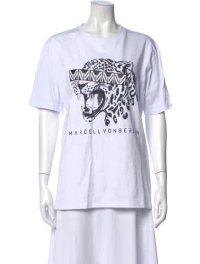 Pre-owned Marcell Von Berlin Graphic Print Crew Neck T-shirt In White