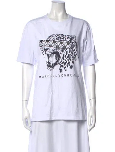Pre-owned Marcell Von Berlin Graphic Print Crew Neck T-shirt In White