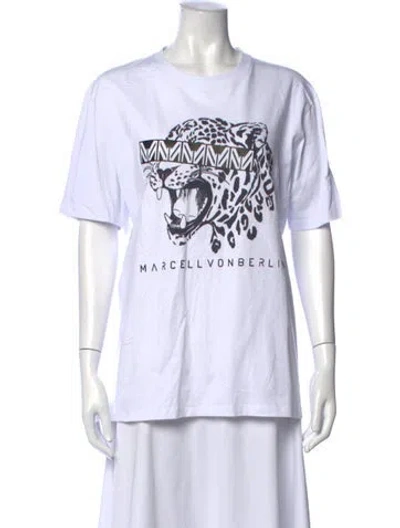 Pre-owned Marcell Von Berlin Graphic Print Crew Neck T-shirt In White