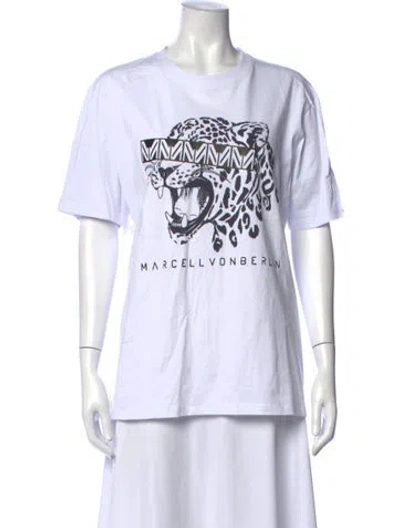 Pre-owned Marcell Von Berlin Graphic Print Crew Neck T-shirt In White