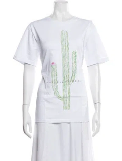 Pre-owned Marcell Von Berlin Graphic Print Crew Neck T-shirt In White