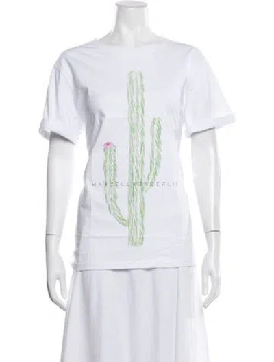 Pre-owned Marcell Von Berlin Graphic Print Crew Neck T-shirt In White