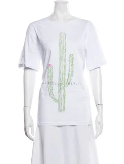 Pre-owned Marcell Von Berlin Graphic Print Crew Neck T-shirt In White