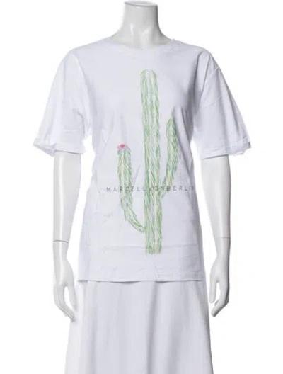Pre-owned Marcell Von Berlin Graphic Print Crew Neck T-shirt In White