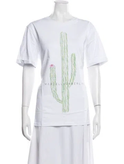 Pre-owned Marcell Von Berlin Graphic Print Crew Neck T-shirt In White