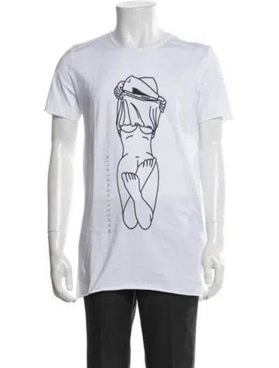 Pre-owned Marcell Von Berlin Graphic Print Crew Neck T-shirt In White