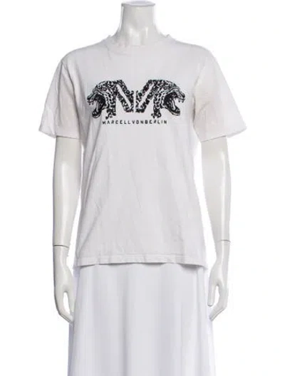 Pre-owned Marcell Von Berlin Graphic Print Crew Neck T-shirt In White