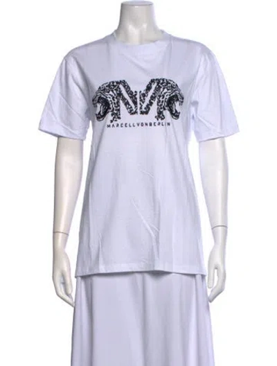 Pre-owned Marcell Von Berlin Graphic Print Crew Neck T-shirt In White
