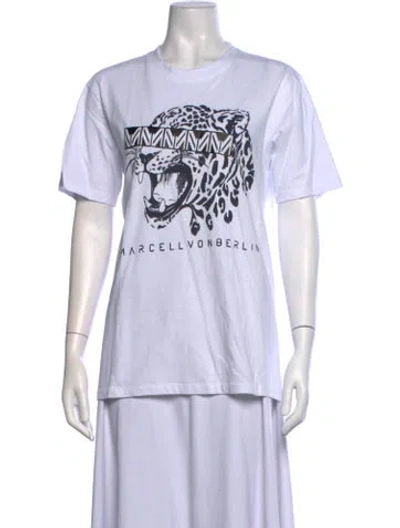 Pre-owned Marcell Von Berlin Graphic Print Crew Neck T-shirt In White
