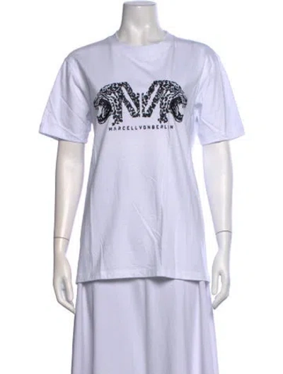 Pre-owned Marcell Von Berlin Graphic Print Crew Neck T-shirt In White