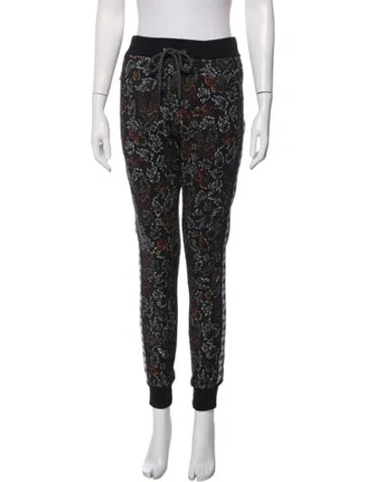 Pre-owned Marcell Von Berlin Graphic Print Grosgrain Trim Sweatpants W/ Tags In Black