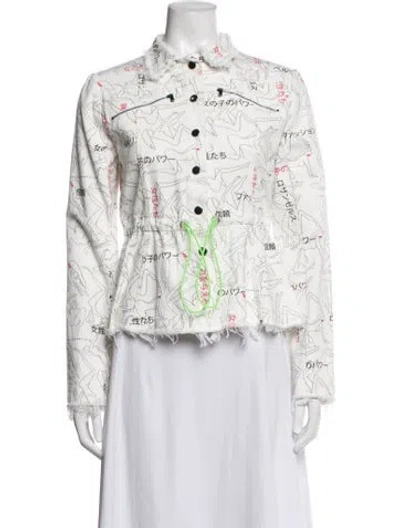Pre-owned Marcell Von Berlin Graphic Print Jacket In White