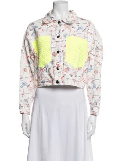 Pre-owned Marcell Von Berlin Graphic Print Jacket In White