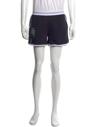 Pre-owned Marcell Von Berlin Graphic Print Jogger Shorts In Black