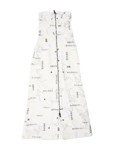 Pre-owned Marcell Von Berlin Graphic Print Knee-length Dress In Neutrals