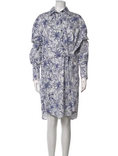 Pre-owned Marcell Von Berlin Graphic Print Knee-length Dress W/ Tags In Blue