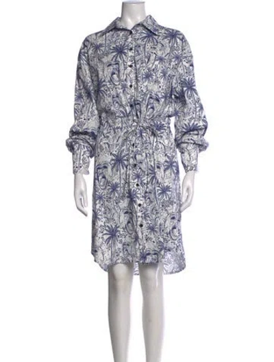 Pre-owned Marcell Von Berlin Graphic Print Knee-length Dress W/ Tags In Blue