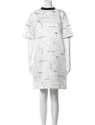 Pre-owned Marcell Von Berlin Graphic Print Knee-length Dress W/ Tags In White