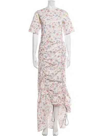 Pre-owned Marcell Von Berlin Graphic Print Long Dress In Pink