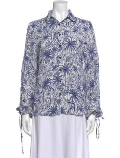 Pre-owned Marcell Von Berlin Graphic Print Long Sleeve Blouse In Multi