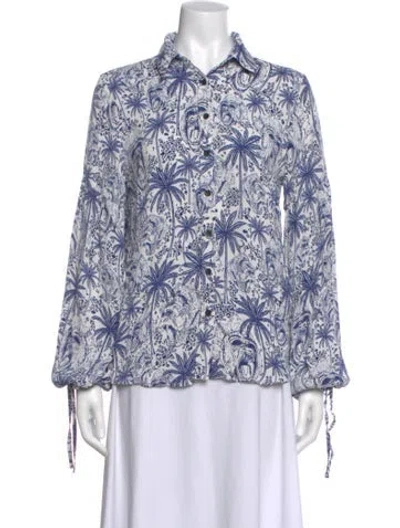 Pre-owned Marcell Von Berlin Graphic Print Long Sleeve Blouse In Multi