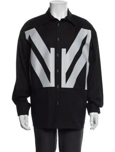 Pre-owned Marcell Von Berlin Graphic Print Long Sleeve Shirt W/ Tags In Black