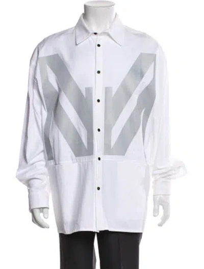 Pre-owned Marcell Von Berlin Graphic Print Long Sleeve Shirt W/ Tags In White