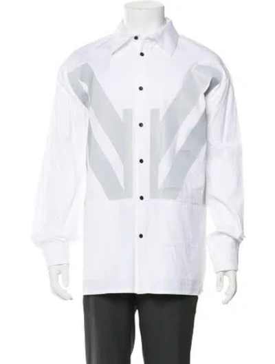 Pre-owned Marcell Von Berlin Graphic Print Long Sleeve Shirt In White