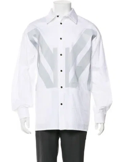 Pre-owned Marcell Von Berlin Graphic Print Long Sleeve Shirt In White