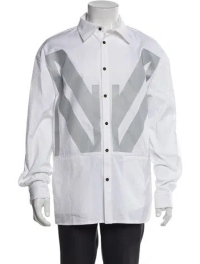 Pre-owned Marcell Von Berlin Graphic Print Long Sleeve Shirt In White
