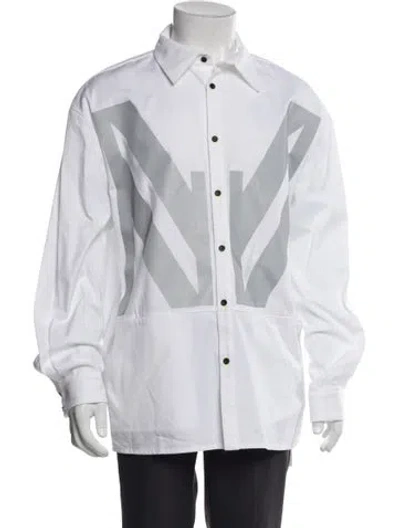 Pre-owned Marcell Von Berlin Graphic Print Long Sleeve Shirt In White