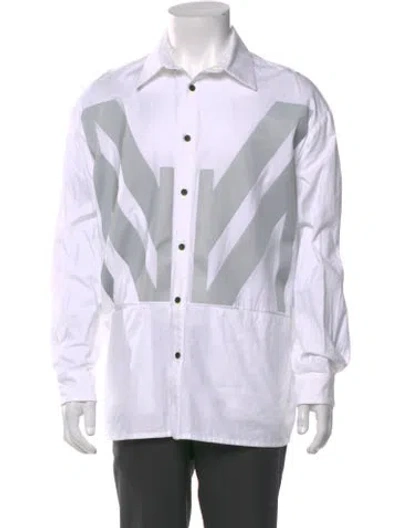 Pre-owned Marcell Von Berlin Graphic Print Long Sleeve Shirt In White