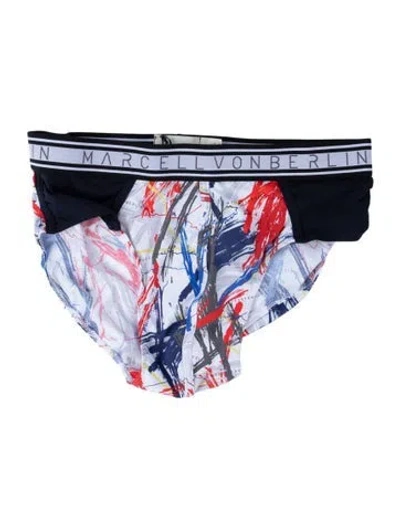 Pre-owned Marcell Von Berlin Graphic Print Lounge Bottoms W/ Tags In Blue