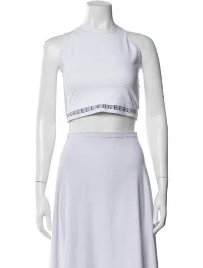 Pre-owned Marcell Von Berlin Graphic Print Mesh Accents Lounge Set W/ Tags In White