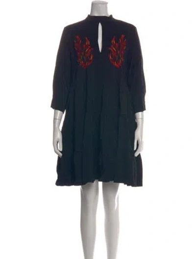 Pre-owned Marcell Von Berlin Graphic Print Mini Dress In Blue