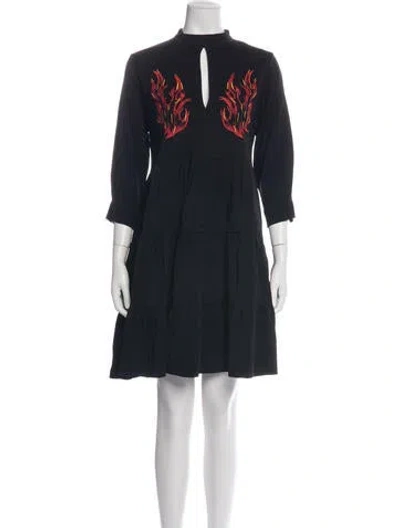 Pre-owned Marcell Von Berlin Graphic Print Mini Dress In Blue