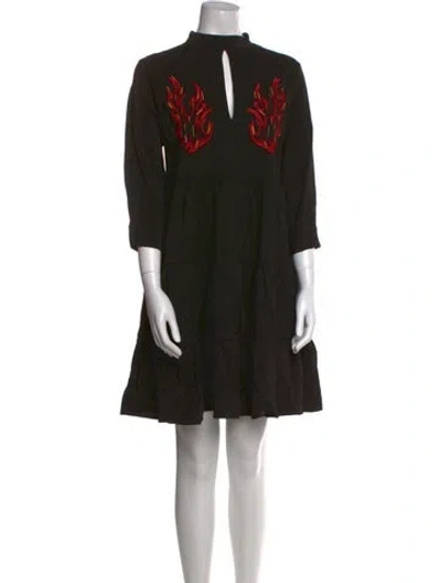 Pre-owned Marcell Von Berlin Graphic Print Mini Dress W/ Tags In Black