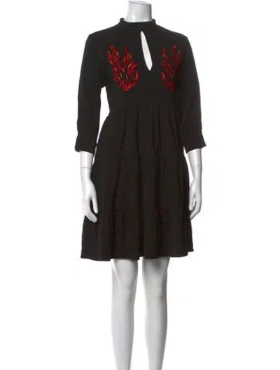Pre-owned Marcell Von Berlin Graphic Print Mini Dress W/ Tags In Black