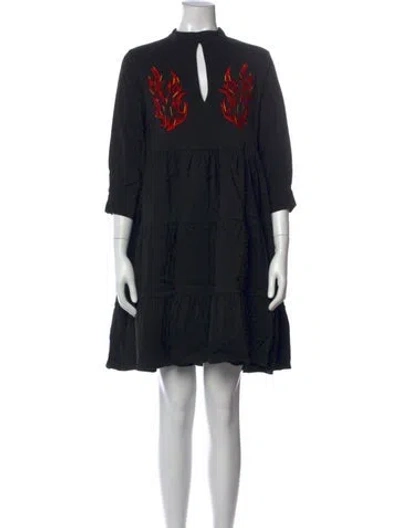 Pre-owned Marcell Von Berlin Graphic Print Mini Dress W/ Tags In Black