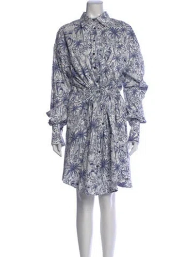 Pre-owned Marcell Von Berlin Graphic Print Mini Dress W/ Tags In Blue