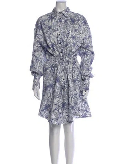 Pre-owned Marcell Von Berlin Graphic Print Mini Dress W/ Tags In Blue