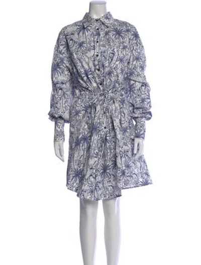 Pre-owned Marcell Von Berlin Graphic Print Mini Dress W/ Tags In Blue