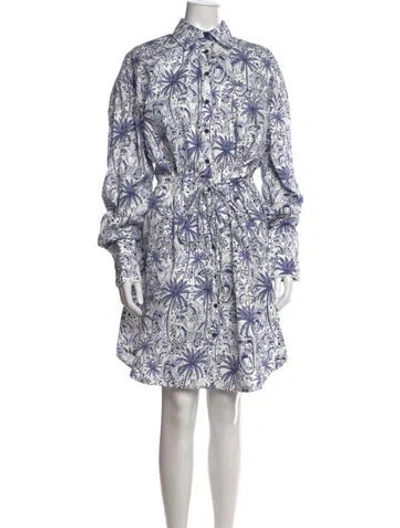 Pre-owned Marcell Von Berlin Graphic Print Mini Dress W/ Tags In Blue