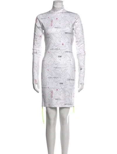 Pre-owned Marcell Von Berlin Graphic Print Mini Dress W/ Tags In White