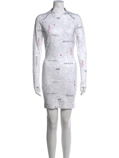 Pre-owned Marcell Von Berlin Graphic Print Mini Dress W/ Tags In White
