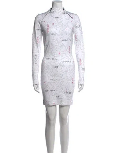 Pre-owned Marcell Von Berlin Graphic Print Mini Dress W/ Tags In White